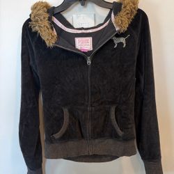 Vintage Victoria Secret A&M Fur Bling Jacket Size small 