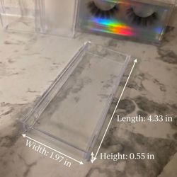 900 boxes Clear Empty Acrylic Lash Boxes + Trays & Holo Inserts
