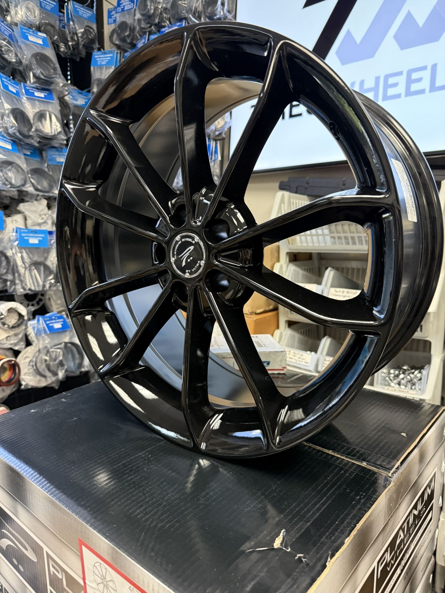 (Set of 4) Platinum 457 Revelation 18x8 5x100 +35mm Gloss Black Wheels Rims