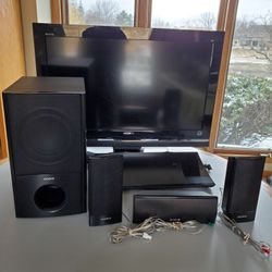 Sony Bravia 32 Inch TV 3D Blu-ray Internet Ready Hone Theater System WI-FI Speakers Subwoofer Remotes  BDV-N790W Wireless 