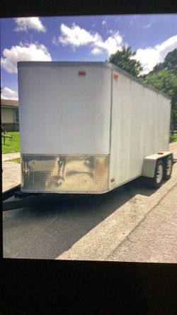 Enclosed Trailer.  8 x 14.  V noise.    Dual. Torsion axle.      Good shape.    Needs floor attention.  Other than that. Great shape.  Paper in hand.