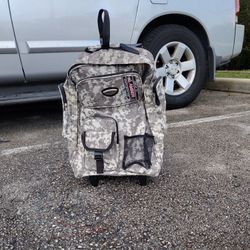Backpack With Wheels Urban Camo Style