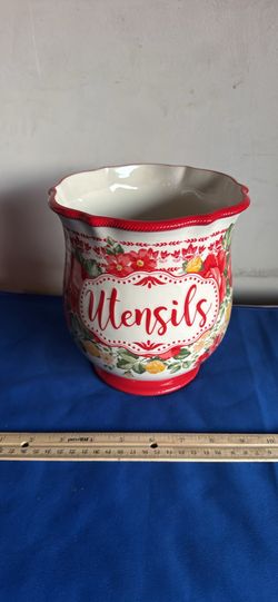 Pioneer woman vintage floral utensils holder