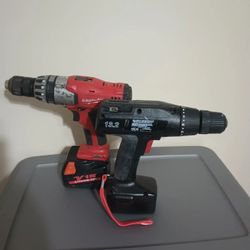 2 Power Drills Milwaukee With Lithium Batteries... Charger Not Included 