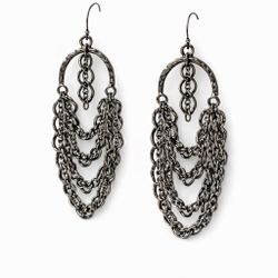 Gunmetal Multi-Chain Statement Earrings