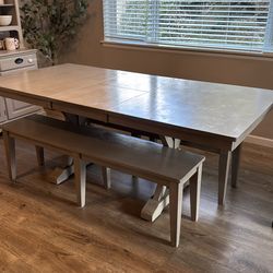 Farmhouse Table and two benches