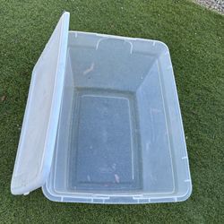 Sterilite, 58 Quart Clear Storage Bin, Snap-on Lid Storage Container, with White Lid