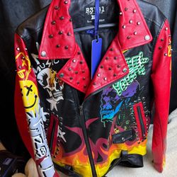 Rebel Minds Leather Bike Jacket Women’s Size small 