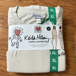 NWT Keith Haring ladies long sleeve crew & jogger super soft Lounge Set size XL