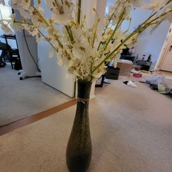 19 Inches Long Vase With Flowers