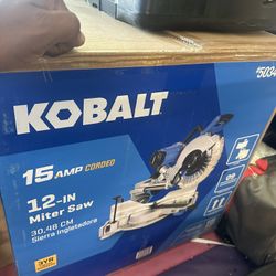 Miter Saw Kobalt Compact 12-in 15-Amp Dual Bevel Sliding Compound Corded Miter Saw