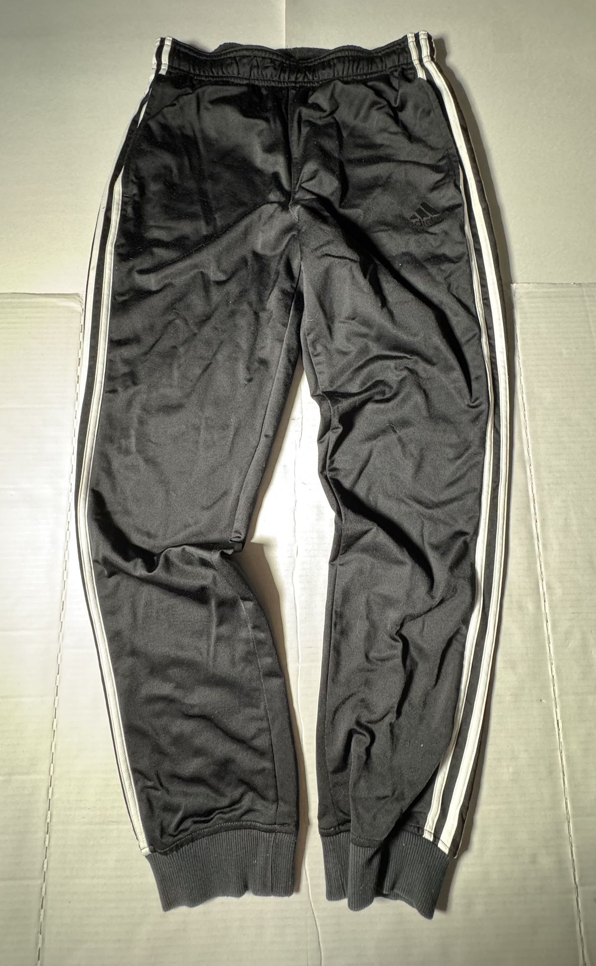 Pre Owned Good Missing Drawstring Adidas Track Pants Black White Men Size Medium