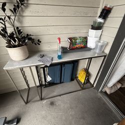 Marble Top Console Table – Entryway / Sofa Table – Modern Metal Base