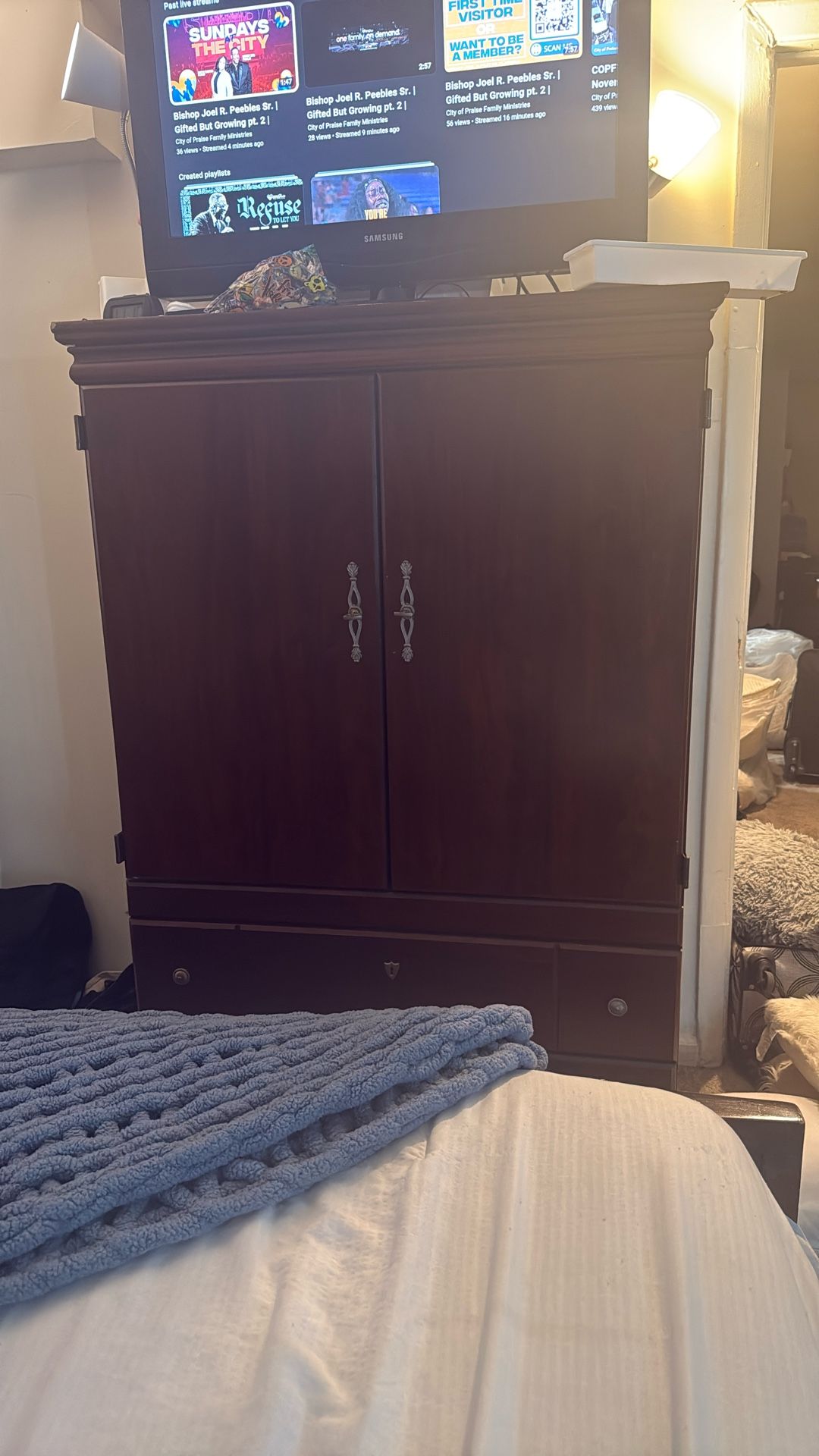 Dark Wash Storage Cabinet