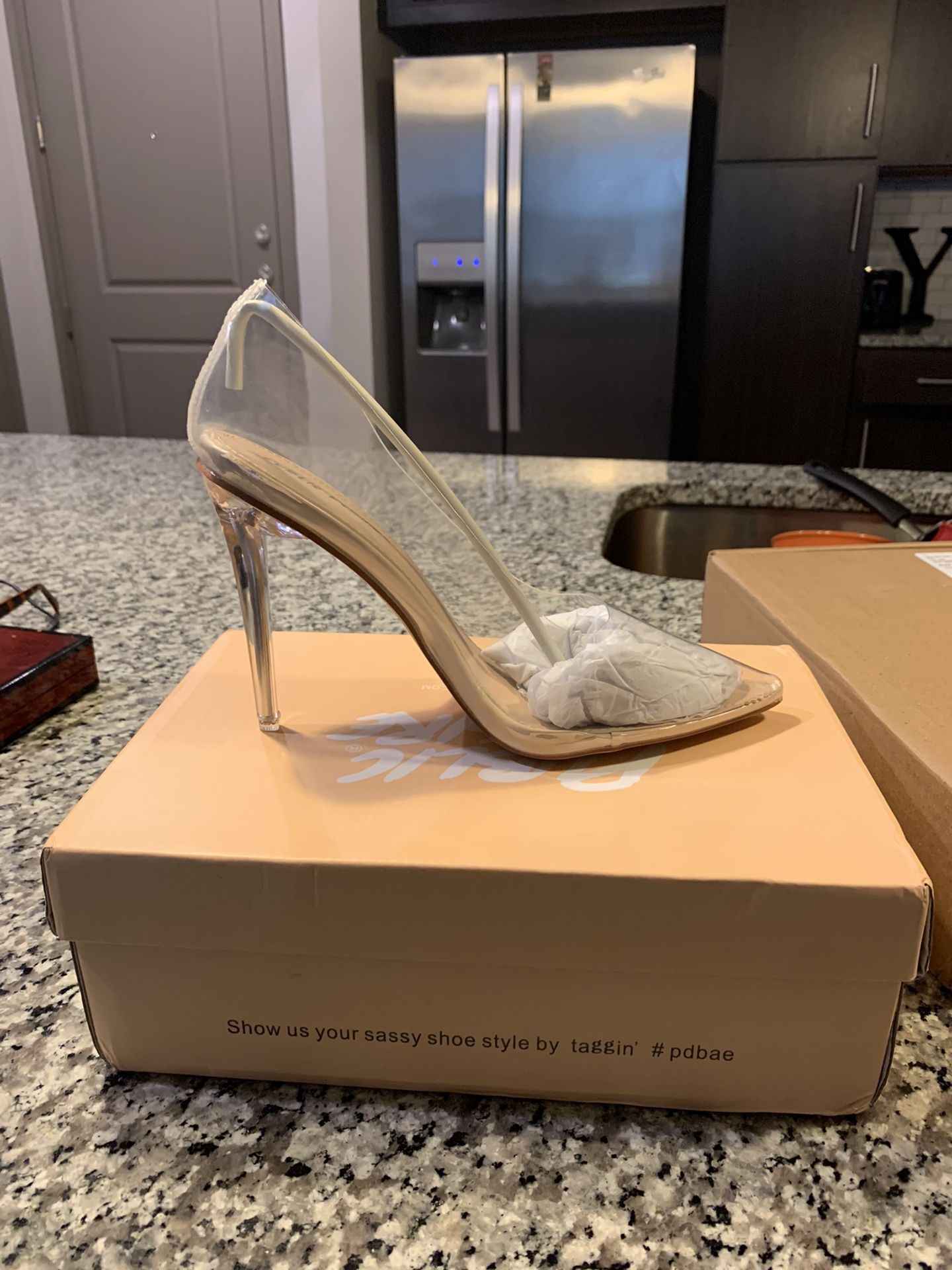 Size 8 clear heels