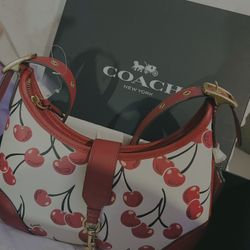 Hamptons Hobo Bag With Cherry Print