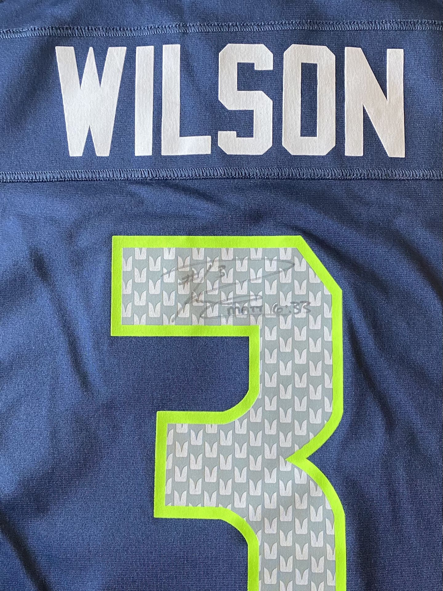 Autographed Russel Wilson Jersey Large