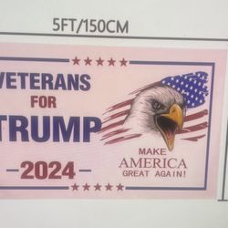 NEW - Veterans For Trump 2024 - Make America Great Again 3X5 Polyester Flag - MAGA 