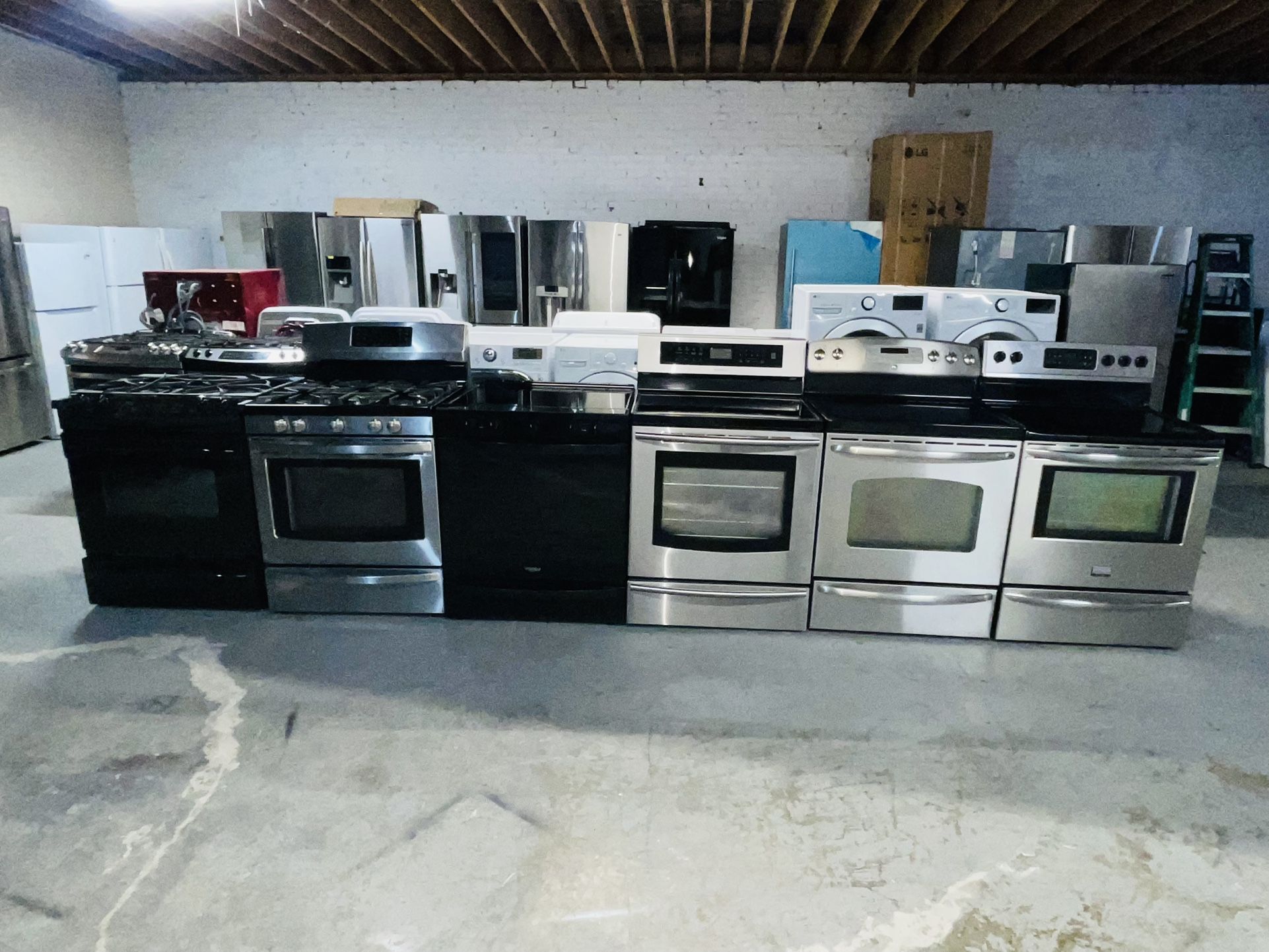 Gas and electric stoves of all brands from $350 and up