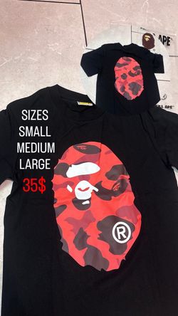 BAPE Ape Head Black T-Shirt Red Camo