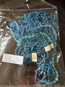 Vintage Mardi Gras Beads Necklaces Blue
