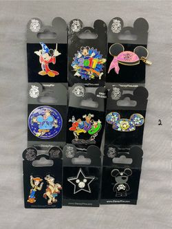 Disney Parks Trading Pins Lot of 9 Mickey Sorcerer Toy Story Pirate Princess 2009 2011