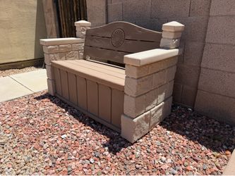 Outdoor Bench with Storage and two seat cushions