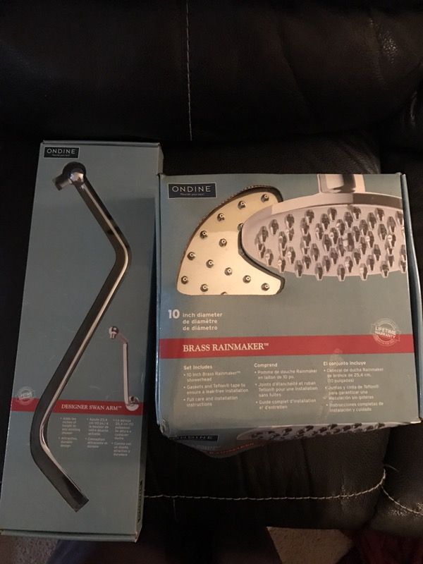 Like New ONDINE Brass Rainmaker shower head and Arm