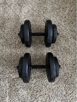 20 Pound Adjustable Dumbbell Set, Black