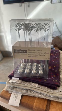 Celebrate It PlaceCard Picture Photo Holders 12 Pc Set Silver Balls