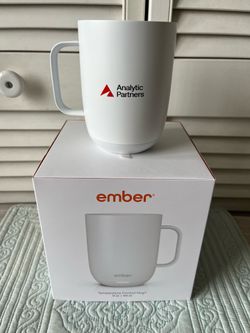 Ember Mug 2 14oz Smart Heated Coffee Mug White Analytic Partners Promo New