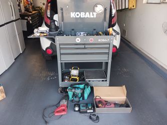 Kobalt rolling cart with tools