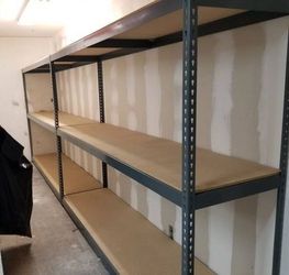Garage Shed Shelving 96 in W x 24 in D Steel Rivet Rack 3 Tier Industrial Warehouse Racks Stronger Than HomeDepot Lowes And Costco Delivery Available