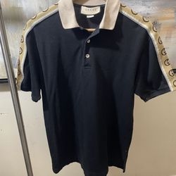 GUCCI Interlocking G Stripe Short Sleeve Polo Shirt-Medium