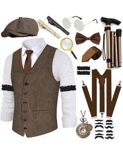 1920s Gatsby Men's Costume Accessories Set