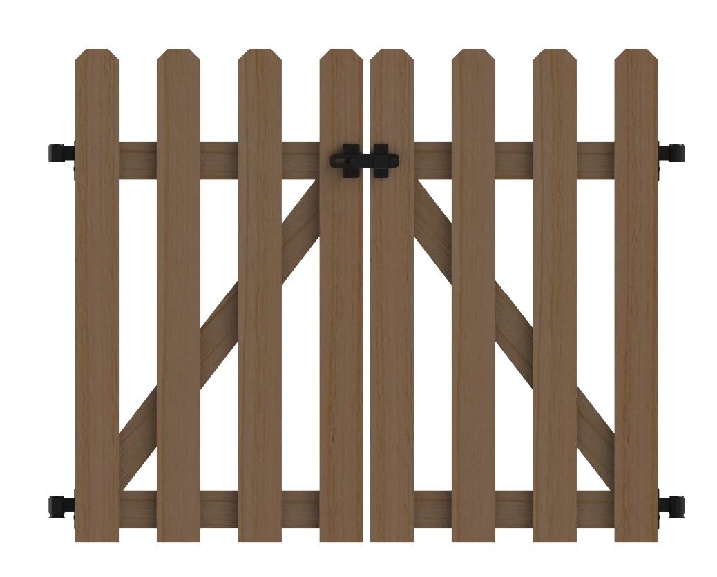 Yardlink Cedar Wood Fence Gate, 34 inch H x 44 inch W Brown - 34in H x 42-3/4in W