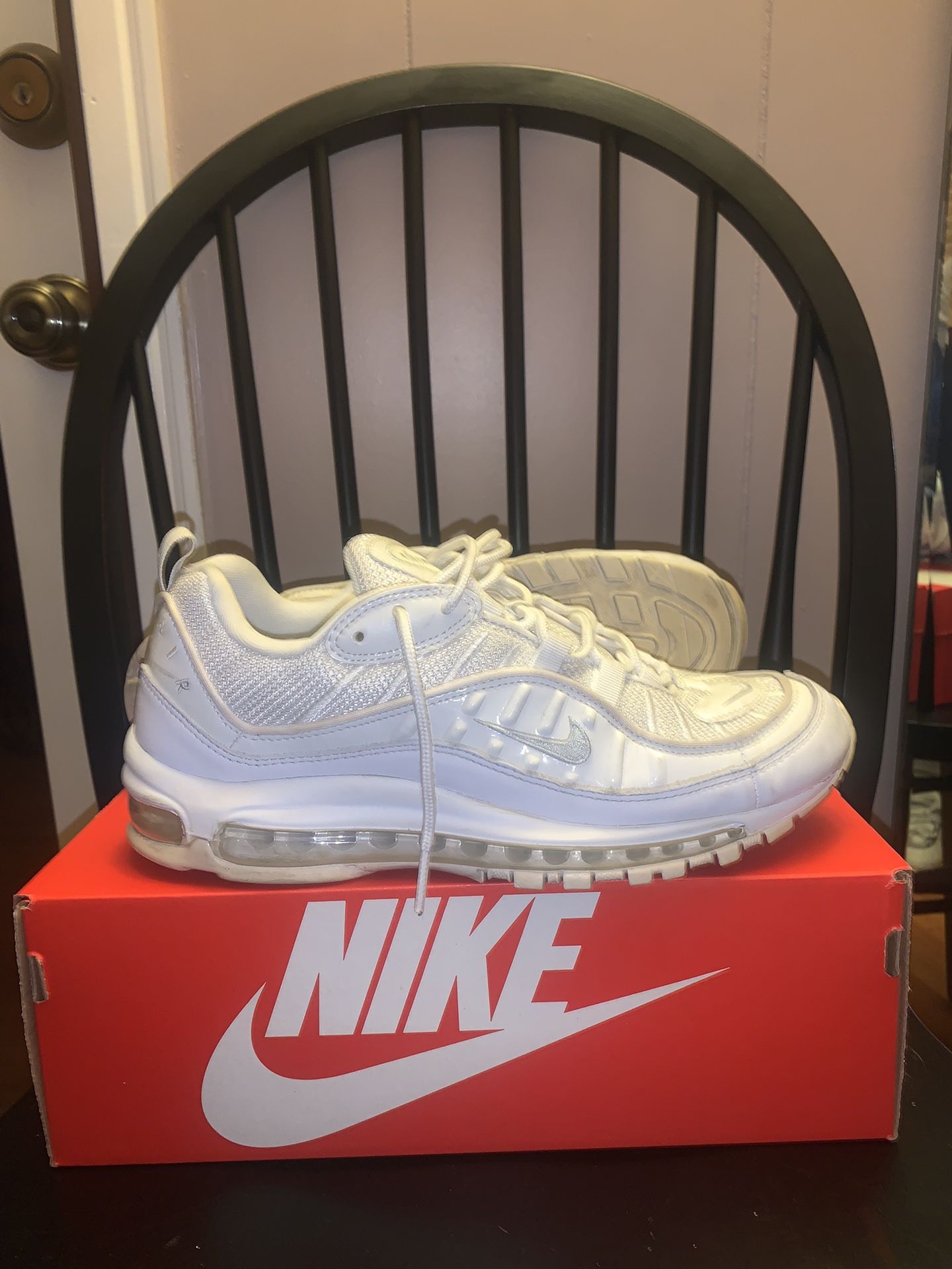“”SIZE 10””Nike Air Max 98 “white Platinum” 2018