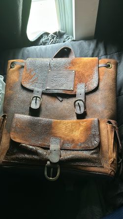 Real distressed leather western backpack/bag