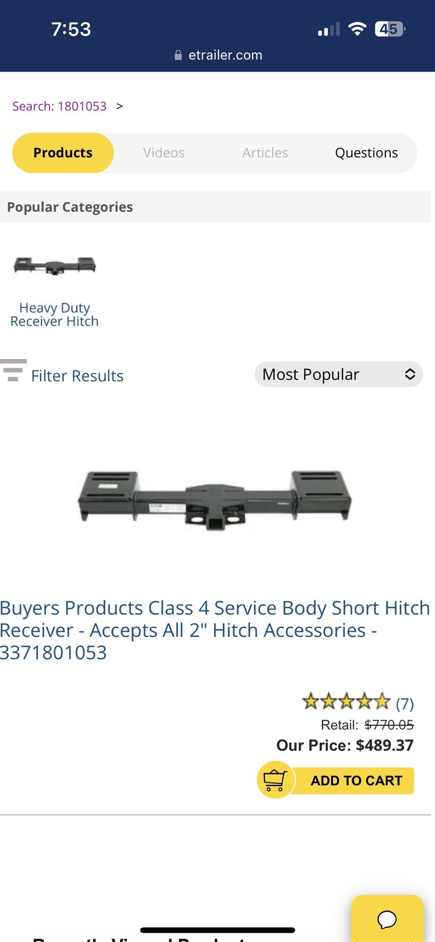 Service Body Style Class4 Hitch