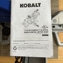 Kobalt Compact 7-1/4-in 10-Amp Single Bevel Sliding Compound Corded Miter Saw