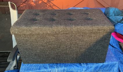 Grey Upholstered Storage Collapses