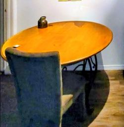 Wooden and metal kitchen table