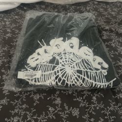 White And Black OG Puff print Sp5der Hoodie