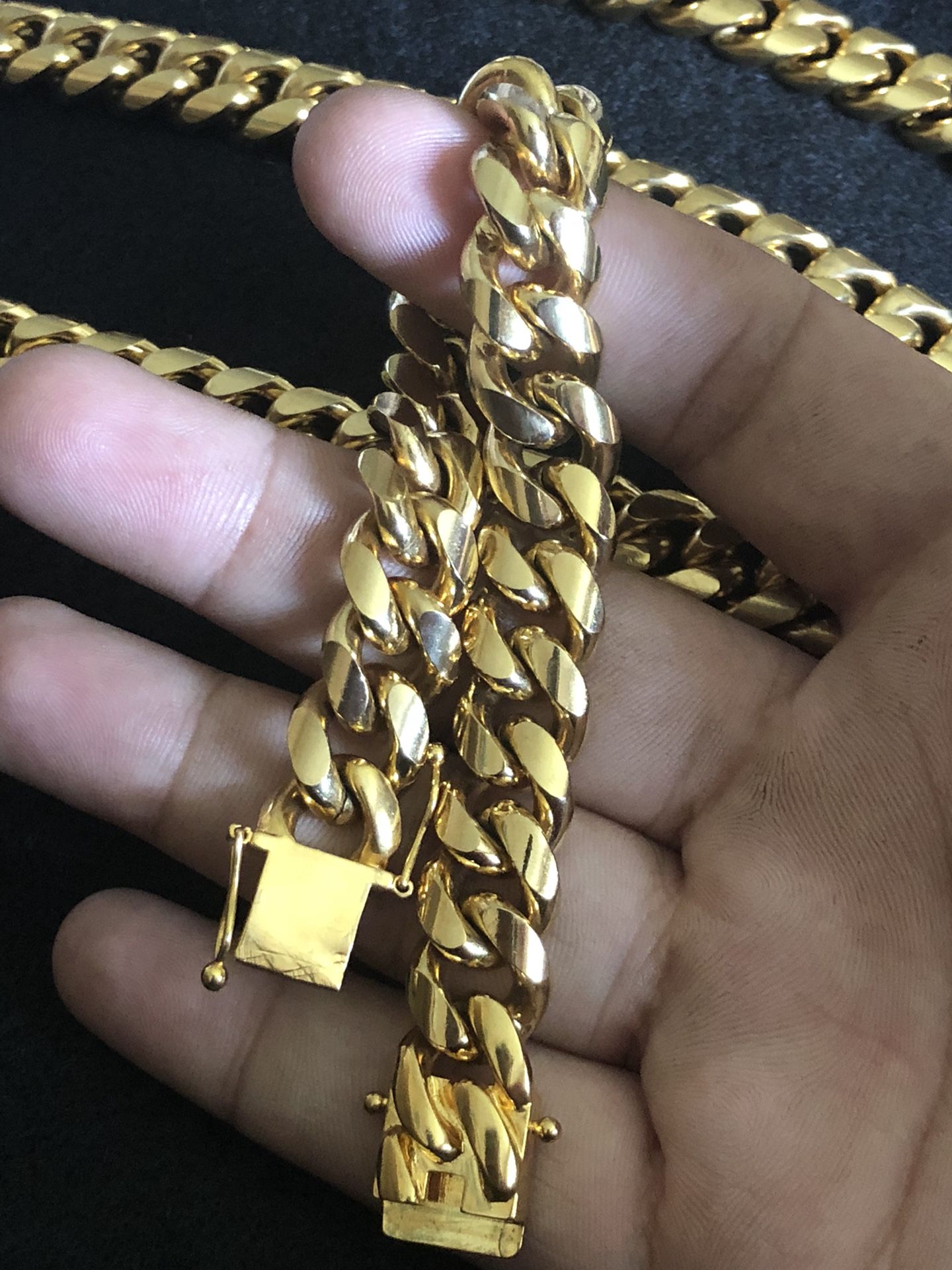 Miami Cuban Link ELECTRO PLATED Bracelets With box locks