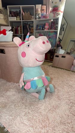 Peppa Pig Unicorn Plush Stuffed Animal – Large Pastel Rainbow Plush Toy