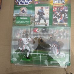 1999 Starting Lineup Classic Doubles NFL figure set featuring Terrell Davis in his Georgia Bulldogs and Denver Broncos uniforms