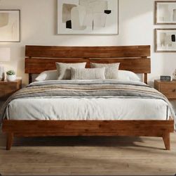 Century Modern Bed with 5 years Warranty Acacia Size: King Color: Walnut