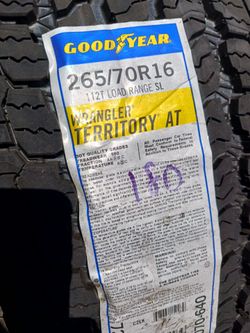 265 70 16 GOODYEAR WRANGLER TERRITORY AT