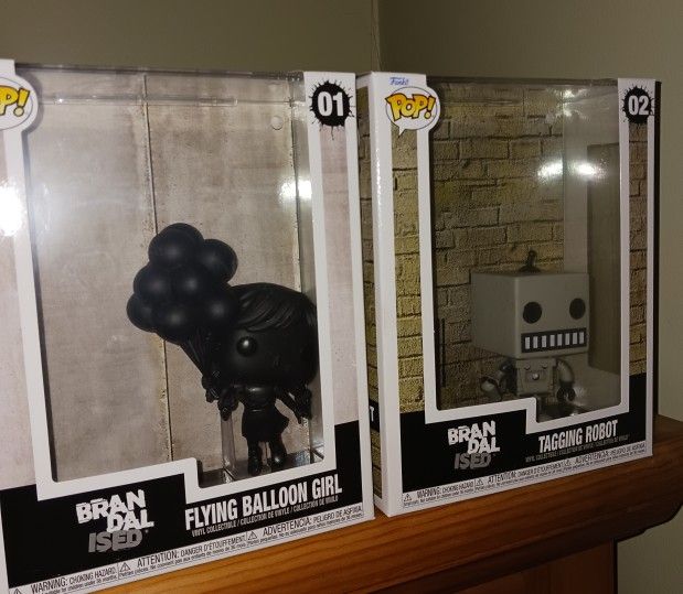 BANKSY FUNKO POP SET BRANDALISED VINYL ART TOYS FIGURES RARE HTF IN HAND MINT  GRAFFITI  STREET ART COLLECTIBLE FIGURES OBEY KAWS KOZIK