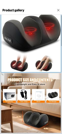 Brand New Electric Shiatsu Foot & Calf Massager with Heat (Black)